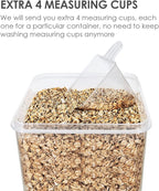 Vtopmart Extra Large Tall Airtight Food Storage Containers, 4 Pieces 5.9qt/6.5L Plastic PBA Free Kitchen Pantry Canister for Spaghetti, Flour and Baking Supplies, with 24 Labels, Black