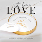 8 Piece White and Gold Kitchen Utensils – White Silicone Cooking Utensils Set, Ceramic Utensil Holder & Stackable Gold Spoon Rest –Nonstick, Non-Toxic, Heat Resistant, Luxury Kitchen Accessories
