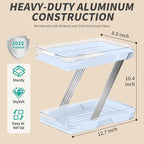 3 Pack Bathroom Organizers and Storage - Multi-Purpose,2-Tier Clear Pull Out Organization for Bathroom,Under Sink,Kitchen,Vanity,Countertop,Cabinet,Pantry & Medicine Cabinet,Blue
