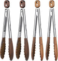 4Pcs Wooden Kitchen Tongs for Cooking Wooden Utensil Set Nonstick Kitchen Salad Tongs with Wood Tips Wood Tong for Serving Food Salads Flipping Burgers Grilling Cooking Tossing Salads