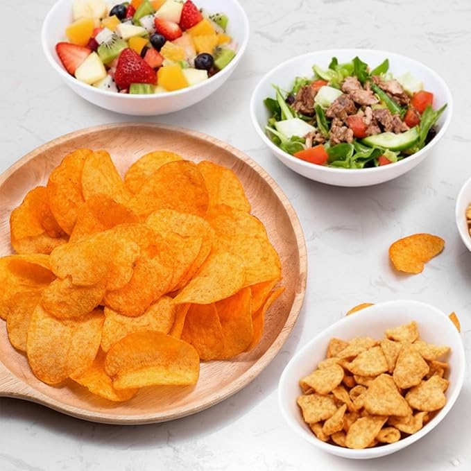 Dingion 12 Pcs Melamine White Serving Bowls 7'' x 5.3'' x 2.7'' 15 oz Oval Serving Dishes for Salad Pasta Fruit Cereal Dishwasher Dipping Ice Cream Dessert Display Garden Tea Camping Party Dinner