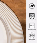 GBHOME Ceramic Dinnerware Sets, 32 pcs Embossed Elegant Stoneware Plates and Bowls Sets, Housewarming Wedding Gift | Dishwasher & Microwave Safe | Dishes Set Service for 8