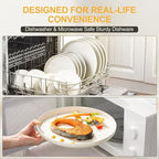 EWFEN Plates and Bowls Sets, 12 Pieces Ceramic Dinnerware Set for 4, Stoneware Dishware Dishes Set, Scratch Resistant Dishes Set, Dishwasher & Microwave Safe, White