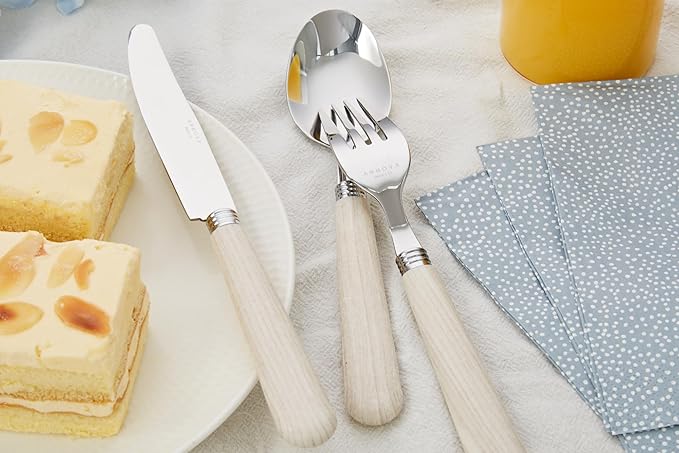 ANNOVA Silverware Set Stainless Steel Colorful Tableware Kitchen Flatware Set Utensils, Includes Dinner Knives, Forks, Spoons, Salad Forks & Dessert Spoons (Wood, 20 Pieces)