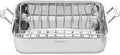Cuisinart 16-Inch Roasting Pan, Induction Compatible Premium Rectangular Roaster Pan With Rack, Stainless Steel Roasting Pan with Rack, Large Capacity, Dishwasher Safe