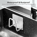 Magnetic Sponge Holder for Kitchen Sink,1 Pcs Strong Magnetic Stainless Steel Rack Stand, Kitchen Accessories, Dish Sponge Organizer, Scrubber Caddy, with Extra Magnets and Metal Plates