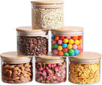 ComSaf 0.5 Qt Glass Food Storage Jars Set of 6, Clear Glass Storage Containers with Lids, Pantry Organization Jar, Spice, Blooming Tea, Coffee, Cookie and Sugar Container, Small jar Set for Kitchen