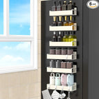 6 Pack Magnetic Spice Rack Organizer for Refrigerator and Oven, Cream White Fridge Organizers and Storage for Kitchen