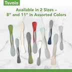 Tovolo Scoop and Spread Large Dual End Silicone Sandwich Spreader Tool with Nylon Handle, BPA Free Dishwasher Safe Silicone and Nylon Tool for Spreading and Scooping, Thyme Green and Charcoal Gray