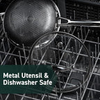HexClad Hybrid Nonstick 3-Quart Saucepan with Tempered Glass Lid, Stay-Cool Handle, Dishwasher-Friendly, Oven-Safe Up to 900°F, Induction Ready, Compatible with All Cooktops