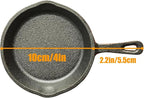4 Inch Mini Cast Iron Skillet, Small Frying Pan Non Stick Mini Black Egg Pan Small Iron Plate Omelette Pan Suitable For Indoor and Outdoor Use Family Use(S)