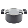 Farberware Cookstart DiamondMax Nonstick Straining Saucepot with Lid, Dishwasher Safe, 6 Quart - Black