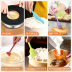 Mixing Bowls with Lids Set - 7 Nesting Mixing Bowls, 3 Graters, 11 Baking Tools, Airtight Lids, Stainless Steel Mixing Bowls for Mixing & Baking, Size 0.7/1.1/1.5/2.1/3.5/4/4.5 QT, Black