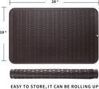 MicoYang Silicone Dish Drying Mat for Multiple Usage,Easy clean,Eco-friendly,Heat-resistant Silicone Mat for Kitchen Counter or Sink,Refrigerator or Drawer Liner Coffee 3XL 28 inches x 18 inches