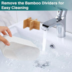 GFWARE White Toothbrush Holder - Bamboo Toothbrush Holders for Bathrooms Electric Toothbrush Holder Organizer Kids Toothbrush Holders for Bathrooms Countertop