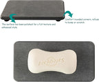 NiuYichee 2 Pcs Water Absorbing Stone Trays, Kitchen/Bathroom Sink Soap Dish, Diatomite Tray Used for Hand Soap & Cosmetic Bottles in The Modern Home, 3.15" W x 6.3" L, Dark Gray