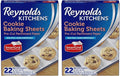Reynolds Kitchens Cookie Baking Sheets, Pre-Cut Baking Parchment Paper Sheets for Cookies, Oven-Safe up to 425 Degrees, Reusable Up to 3X, No-Mess Cleanup, 12 in x 16 in, 22 Count (Pack of 2)