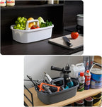 Large Cleaning Supplies Caddy Portable Shower Basket Supply Organizer with Handle Plastic Bucket Tool Storage for Bathroom, Bedroom, Kitchen, College Dorm, Garden, Dark Gray 2 Pack