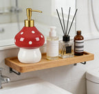 RQYIXI 17 Oz Mushroom Ceramic Soap Dispenser with ABS Pump,Refillable Liquid Bathroom soap Dispenser for Lotion,Body Wash,Cute Kitchen Soap Dispenser for Dish Soap,Hand Soap