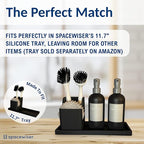 Spacewiser TidyNook Silicone Sink Caddy - Sponge Holder for Kitchen Sink, Dish Brush Holder, Fits Scrub Daddy Sponges, Scrub Mommy, and all Dish Sponges, Compact Kitchen Sinks Organizer Caddy, No Rust