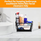 Kitchen Sink Organizer Rack,2-Tier Sink Caddy with Holder for Pot Brush,Oval Sink Organizer for Sponge