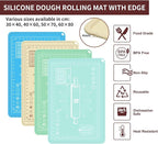 Silicone Baking Mat 20"L x 28"W, Extra Thick Dough Rolling Pad with Measurements and Edge Heightening, Non-stick Food Grade Silicone Pastry Mat for Pastry, Bread, Cookies