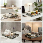 Large Tay for Ottoman Coffee Table,Modern Plastic Serving Tray with Handles,Rectangular Ottoman Tray Coffee Table Tray,Decorative Serving Tray for Living Room
