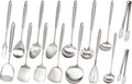 304 Stainless Steel Cooking Utensils Set, 16PCS Stainless Steel Kitchen Utensils Set, Metal Kitchen Utensils Set Include Meat Fork, Tongs, Turner, Soup Ladle, Dishwasher Safe