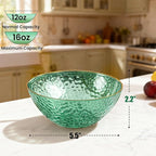 I00000 30 Pack 12 Ounce Clear Green Plastic Bowls Serving Bowls Hammered with Gold Rimmed, Heavy Duty Disposable Bowl Set,Small Bowls for Party Picnic
