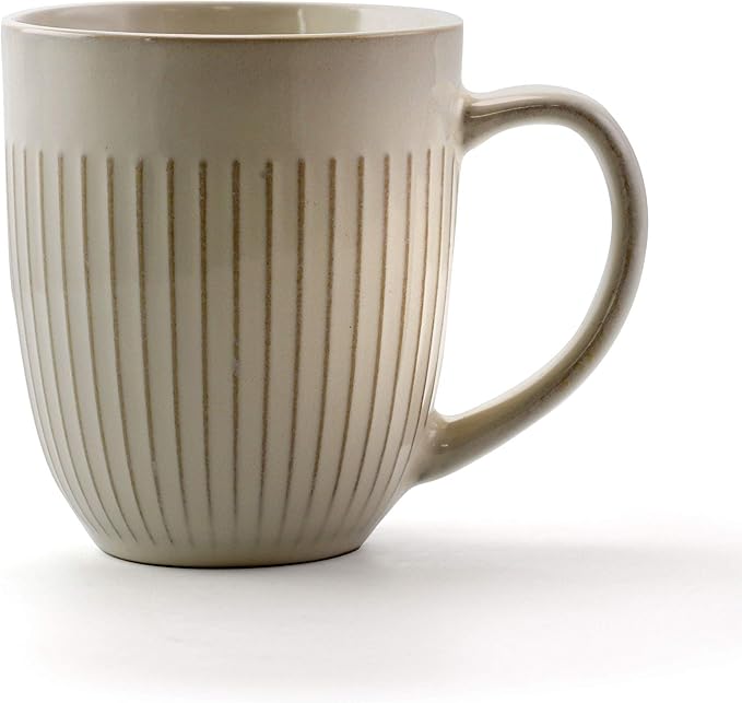 Elama Market Finds 16 Piece Round Stoneware Dinnerware Set in Embossed White