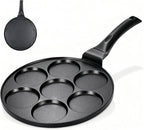 Pancake Pan Suitable for All Stovetops & Induction Cooker, 10.5 Inch Pancake Maker Egg Frying Pan, 7 Molds Pancake Maker with PFOA Free Coating