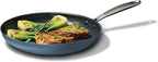 OXO Enhanced 12” Nonstick Frying Pan Skillet, Ceramic PFAS-Free Cookware, Durable Hard Anodized, Scratch Resistant, Stainless Steel Handle, Eggs & Omelets, Dishwasher & Oven Safe, Storm Blue