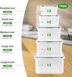 Freshmage Fruit Storage Containers for Fridge with Removable Colander, Airtight Food Storage Container, Dishwasher Safe Produce Saver for Refrigerator, Keep Berry Fruit Fresh Longer 10 pcs Large Clear