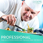 O'Creme Stainless Steel Precision Kitchen Tweezer Tongs with Serrated Tips for Gripping (10", Silver)