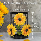 Sunflower Utensil Holder Sunflower Kitchen Decor and Accessories Yellow Kitchen Decor Utensil Caddy Countertop Country Crock Counter Organizer Canister Gifts for Women