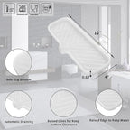 MicoYang Silicone Bathroom Soap Dishes with Drain Spout-Bathroom and Kitchen Sink Organizer,Sponge Holder,Dish Soap Tray,Perfect for Dispenser,Scrubber,Bottle,Cup on Sink or Counter-Translucent 12"×4"