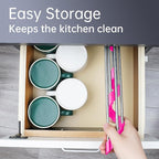 Tomorotec Triangle Roll-Up Dish Drying Rack for Sink Corner - Small, Foldable, Stainless Steel, Multipurpose Kitchen Drainer Caddy, Trivet, Rustproof Organizer, Storage Shelf (Rose)