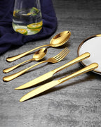 EUIRIO 80Pcs Gold Silverware Set, Stainless Steel Flatware Cutlery Set Service for 16, Mirror Polished Gold Utensils Set Include Forks Spoons Knives for Home, Wedding, Restaurant, Dishwasher Safe