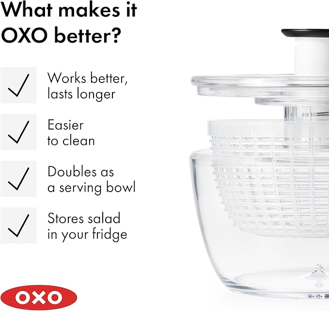 OXO Good Grips Little Salad & Herb Salad Spinner, Fruit Washer and Lettuce Spinner