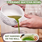 Matcha Whisk Set, Sakura White Ceramic Matcha Set Includes Matcha Bowl, Matcha Whisk (Chasen) and Holder, Sifter, Bamboo Scoop & Spoon - 6 Pcs Matcha Kit for Matcha Lovers