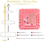 DAFURIET Dessert Cupcake Stand, 3 Tier Cup Cake Holder Tower for Tea Party/Birthday/Wedding, Plastic Tiered Serving Tray with Metal Rod, Pink