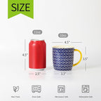 Selamica 10 OZ Coffee Mugs Set of 4, Small Coffee Cups Ceramic with Handle, Coffee Mug for Cappuccino Latte Cocoa Milk Tea, Dishwasher Microwave Safe, Assorted Colors