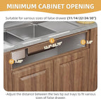 Furniware 1 Pair Tip-Out Tray 11 inch with 4 Hinges, Standard Sink Tip Out Tray for Sink-Front Drawer,White Mountable Tray for Under Sink Base Vanity Laundry Room Cabinet