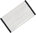 Ahyuan Roll up Dish Drying Rack Over The Sink Kitchen Roll up Sink Drying Rack Portable Dish Drainer Foldable Dish Drying Rack (Black, 20.5''X11.2'')