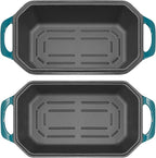 Bread Pan Cast Iron Loaf Pan with Lid Bread Loaf Pan 8.5x4.5 Inch Loaf Pan Enameled Cast Iron Sourdough Loaf Pan, DarkCyan