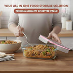 Razab 16 Pc (Set of 8) 30 Oz Glass Meal Prep Containers with Lids, Airtight Large Glass Food Storage Containers, Reusable Leak Proof BPA Free, Freezer to Oven and Dishwasher Safe