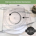 NOSTA Home Rotating Lazy Susan for Refrigerator - Square Lazy Susan - Rectangular Fridge Lazy Susan Organizer - 360° Rotating Storage - Medium Size (15x11)