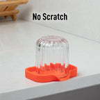 Zulay Kitchen Small Silicone Sponge Holder (4.9x3.3”) – Space-Saving Sink Organizer Tray for Sponge, Soap, Brush & More – Compact Non-Slip Dish for Kitchen & Bathroom (Orange)