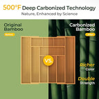 keechee 6-Piece Bamboo Drawer Organizer Set, 2.2" Deep Multi-Use Organizers for Utensils, Silverware, Cutlery, Desk, Bathroom, Junk Drawer & Makeup, Non-Slip Feet Included.