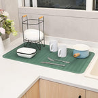 MicoYang Silicone Dish Drying Mat for Multiple Usage,Easy clean,Eco-friendly,Heat-resistant Silicone Mat for Kitchen Counter or Sink,Refrigerator or Drawer Liner Green 4XL 32 inches x 18 inches